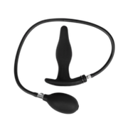 Rimba Electro Play - E-Stim Opblaasbare Anaal Plug - Bi-Polair - Zwart