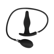 Rimba Electro Play - E-Stim Opblaasbare Anaal Plug - Bi-Polair - Zwart