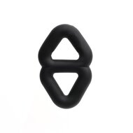 Sport Fucker - Binder Ring - Siliconen Dubbele Cockring - Zwart