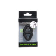 Sport Fucker - Binder Ring - Siliconen Dubbele Cockring - Zwart