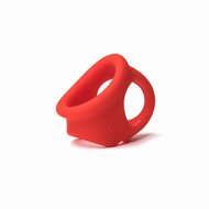 Sport Fucker - Cock Chute - Rekbare Cockring en Ballenspreider - Liquid Siliconen - Rood