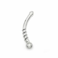 Kiotos - Curve Steel Dildo Twisted - Dildo met Ribbels - RVS
