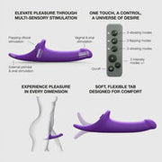 Strap-On-Me - Multi Orgasm Dildo - Strapless Strap-on met Luchtdruk Stimulatie - Paars - Large