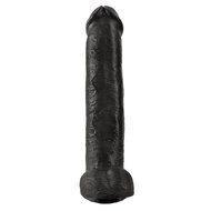 Pipedream King Cock - Zwarte Dildo met Scrotum - 38 cm - Zwart