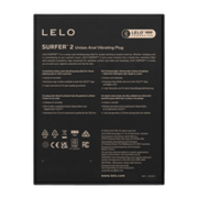 LELO - Surfer 2 - Unisex Vibrerende Anaalplug - Zwart