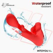 IY - Franky - Knabbelende Vibrator met Roterende Bal - Met App Control - Rood
