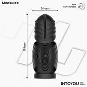 IY - Zonte - Roterende en Vibrerende Cap Masturbator - App Control – Zwart