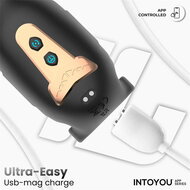 IY - Zonte - Roterende en Vibrerende Cap Masturbator - App Control – Zwart