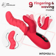 IY - Tingly - Golvende Vibrator met Vinger - App Control - Roze