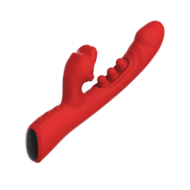 IY - Trixy - Driedubbele Kloppende Rabbit Vibrator met Likkende Tong - App Control - Rood