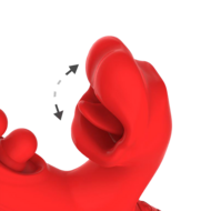 IY - Trixy - Driedubbele Kloppende Rabbit Vibrator met Likkende Tong - App Control - Rood