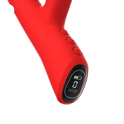 IY - Trixy - Driedubbele Kloppende Rabbit Vibrator met Likkende Tong - App Control - Rood