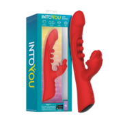 IY - Trixy - Driedubbele Kloppende Rabbit Vibrator met Likkende Tong - App Control - Rood