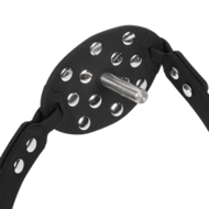 Rimba Mondknevel met Bit — Zwart/Rood