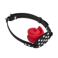 Rimba Mondknevel met Bit — Zwart/Rood
