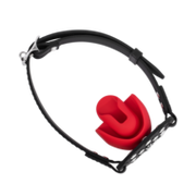 Rimba Mondknevel met Bit — Zwart/Rood