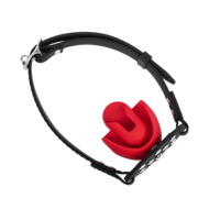 Rimba Mondknevel met Bit — Zwart/Rood