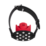 Rimba Mondknevel met Bit — Zwart/Rood
