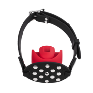 Rimba Mondknevel met Bit — Zwart/Rood