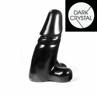 Dark Crystal - Dildo Met Balzak - 35 x 12 cm - Zwart