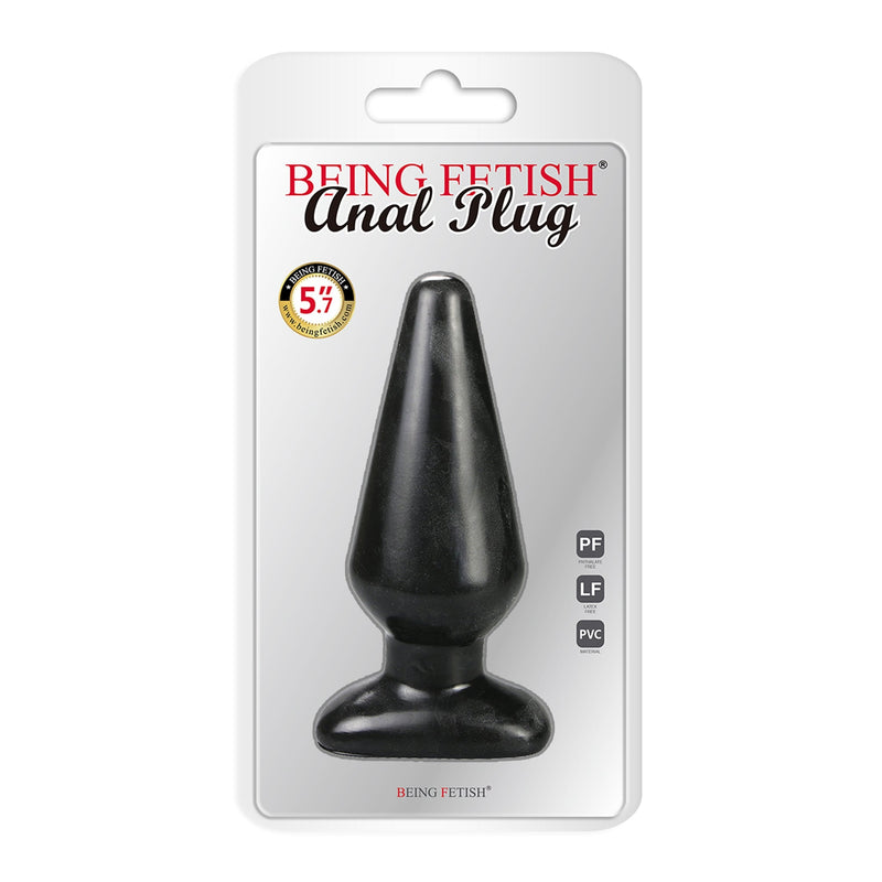 Being Fetish - Klassieke Anaalplug - PVC - Zwart - Diameter 60 mm-Erotiekvoordeel.nl