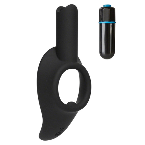 Kink by Doc Johnson - Cock Jock - Vibrerende Siliconen Cockring - Diameter 38 mm - Zwart