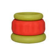 Kiotos - 2 in 1 Siliconen Cockring & Ball Stretcher - Rood/Groen