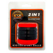 Kiotos - 2 in 1 Siliconen Cockring & Ball Stretcher - Zwart/Rood