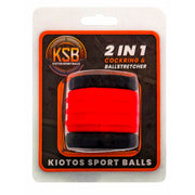 Kiotos - 2 in 1 Siliconen Cockring & Ball Stretcher - Rood/Zwart