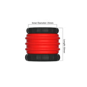 Kiotos - 2 in 1 Siliconen Cockring & Ball Stretcher - Rood/Zwart