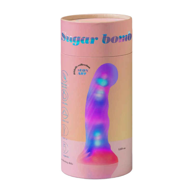 Love to Love - Sugar Bomb - Dildo met LED Verlichting - Roze/Geel-Erotiekvoordeel.nl