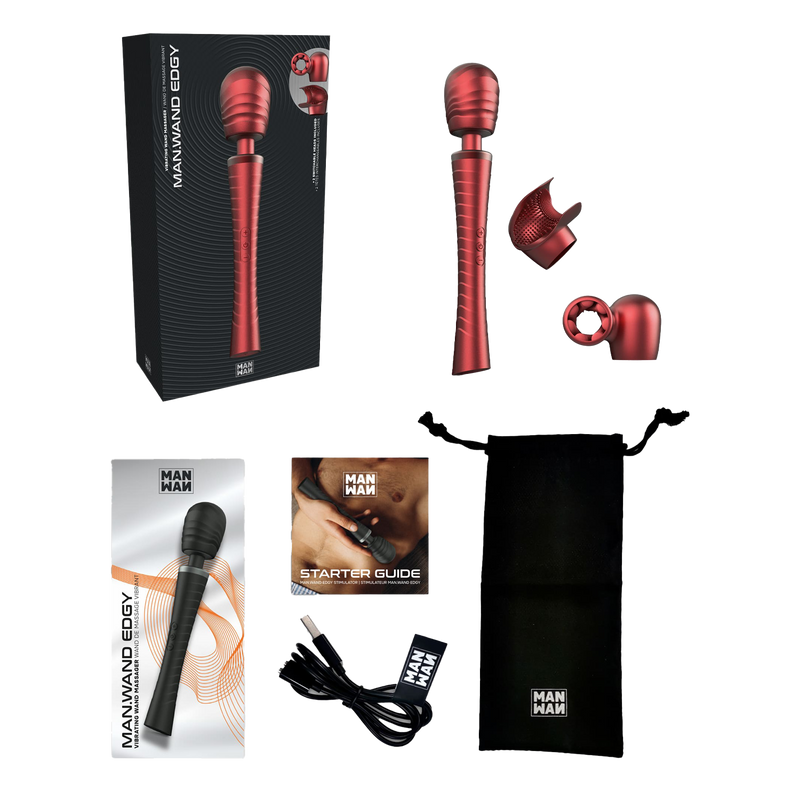 ManWan - Man.Wand Edgy - Wand Vibrator voor Haar & Hem - Red Velvet