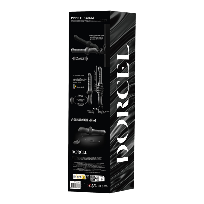 Dorcel - Deep Orgasm - Stotende Vibrator - Verwarmend - Met Zuignap - Zwart
