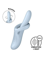 Satisfyer - Heat Flex 4 - Verwarmende Rabbit Vibrator - Lichtblauw