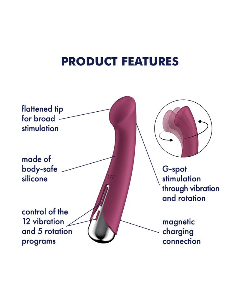 Satisfyer - Spinning G-Spot 1 - Vibrerende en Roterende G-Spot Vibrator - Rood