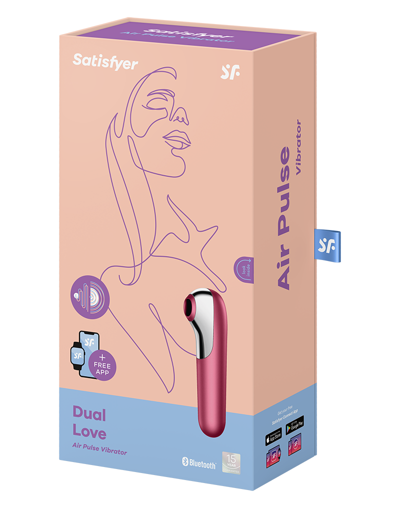 Satisfyer - Dual Love - Vibrerende Luchtdruk Vibrator - Met Bluetooth En App Control - Rood