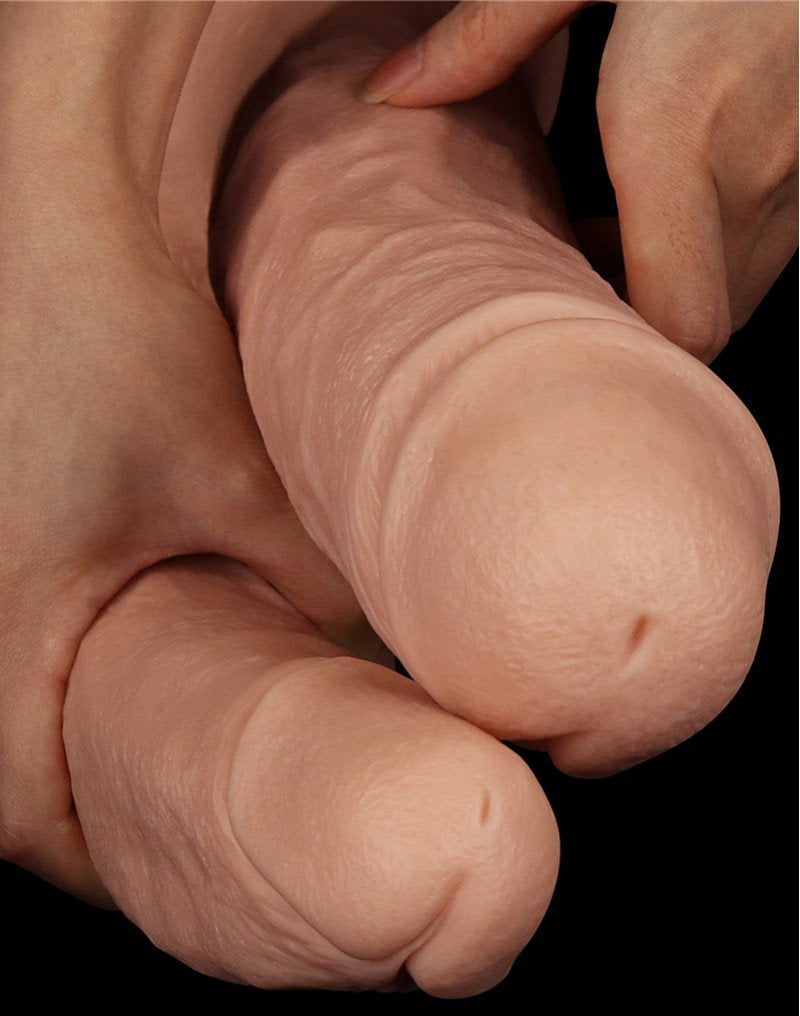 LoveToy - Realistische XXL Dubbele Penetratie Dildo 30 cm - Lichte Huidskleur