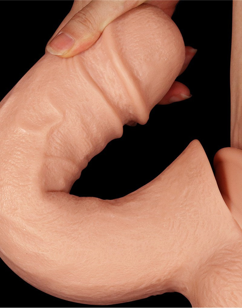 LoveToy - Realistische XXL Dubbele Penetratie Dildo 30 cm - Lichte Huidskleur