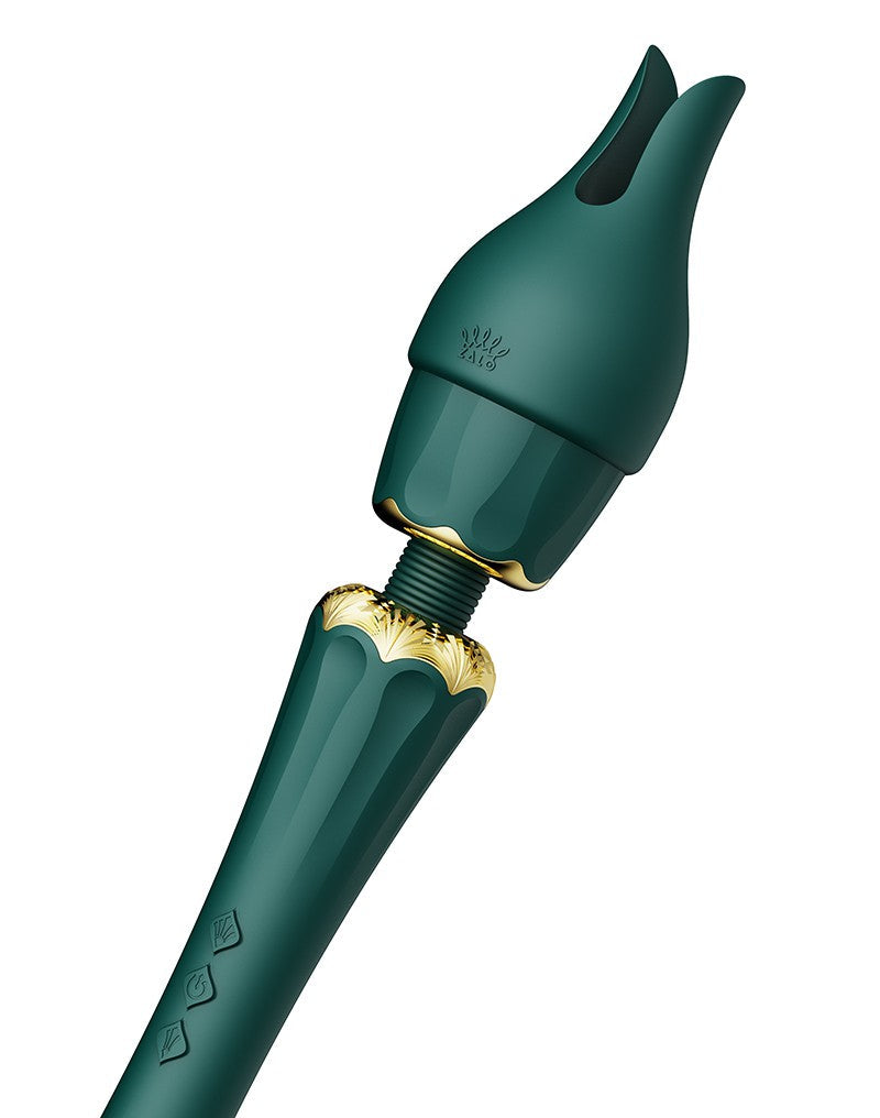Zalo - Kyro - Wand Vibrator - Met 2 Opzetstukken - Smaragdgroen