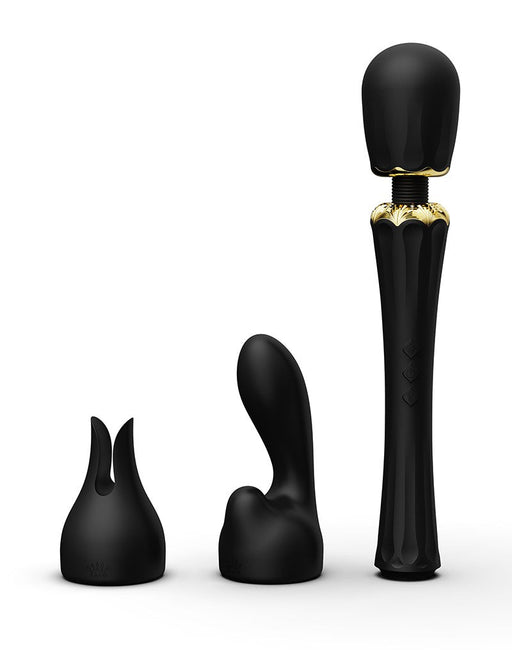 Zalo - Kyro - Wand Vibrator - Met 2 Opzetstukken - Zwart