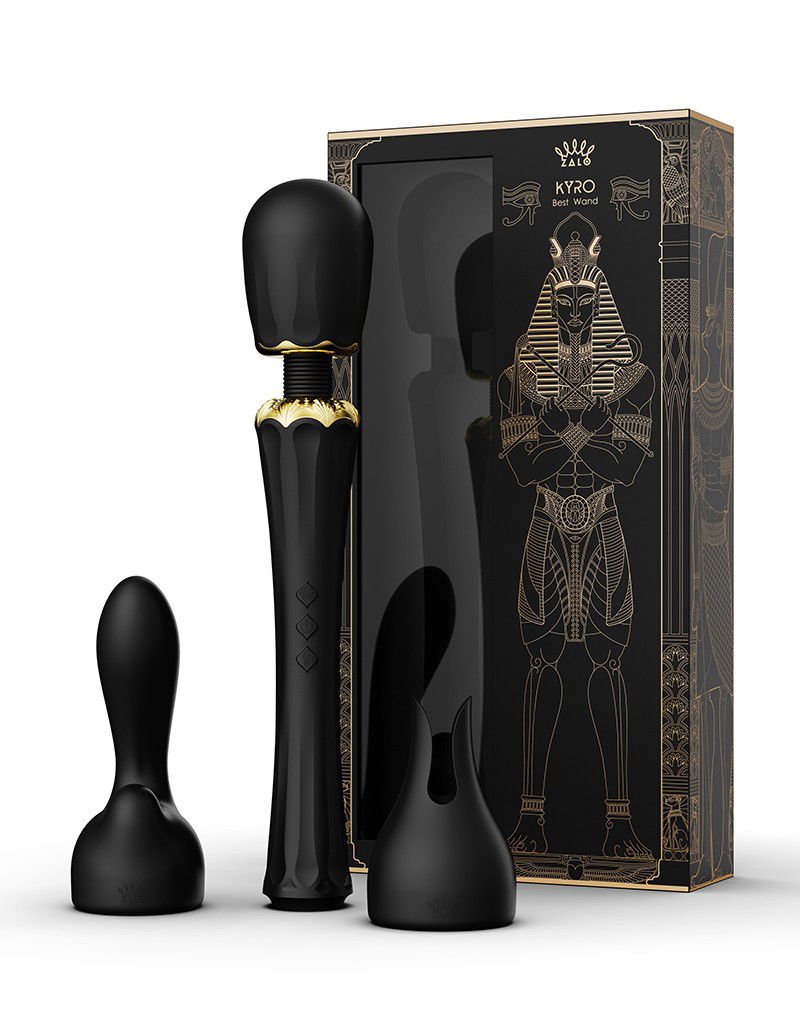 Zalo - Kyro - Wand Vibrator - Met 2 Opzetstukken - Zwart