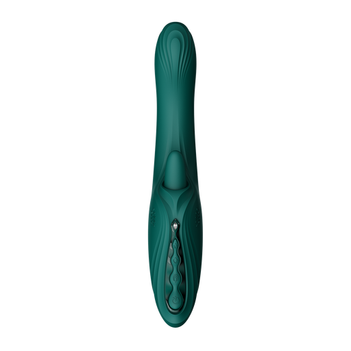 Zalo - Ares - Likkende G-Spot Rabbit Vibrator - Verwarmend - App Control - Smaragd Groen