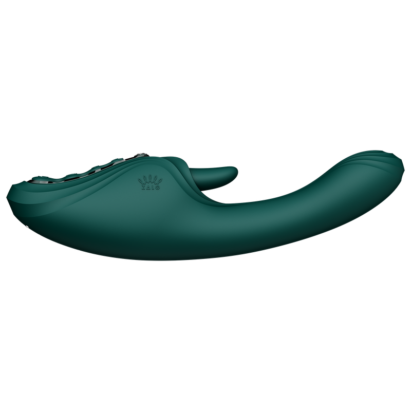 Zalo - Ares - Likkende G-Spot Rabbit Vibrator - Verwarmend - App Control - Smaragd Groen