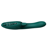 Zalo - Ares - Likkende G-Spot Rabbit Vibrator - Verwarmend - App Control - Smaragd Groen