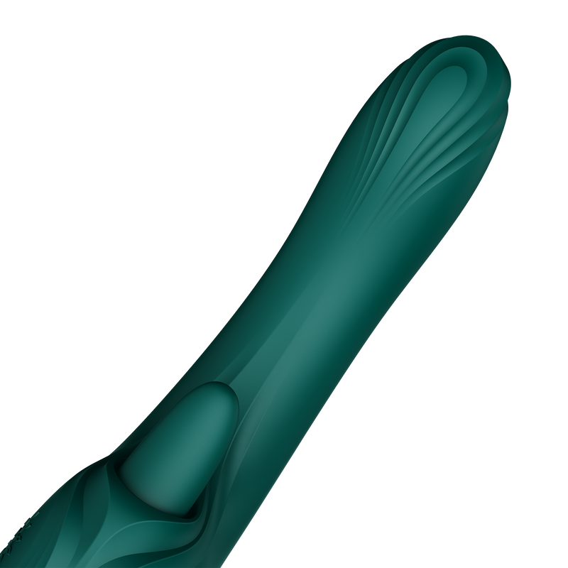 Zalo - Ares - Likkende G-Spot Rabbit Vibrator - Verwarmend - App Control - Smaragd Groen