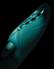 Zalo - Ares - Likkende G-Spot Rabbit Vibrator - Verwarmend - App Control - Smaragd Groen