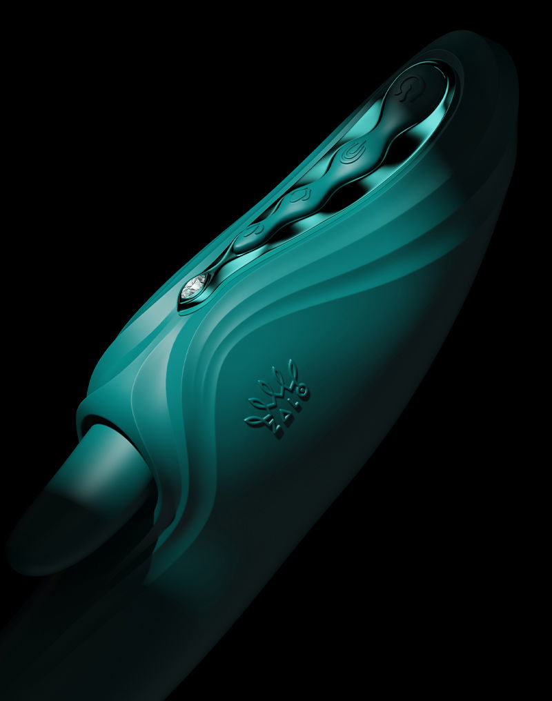 Zalo - Ares - Likkende G-Spot Rabbit Vibrator - Verwarmend - App Control - Smaragd Groen