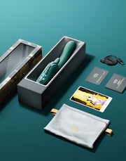 Zalo - Ares - Likkende G-Spot Rabbit Vibrator - Verwarmend - App Control - Smaragd Groen