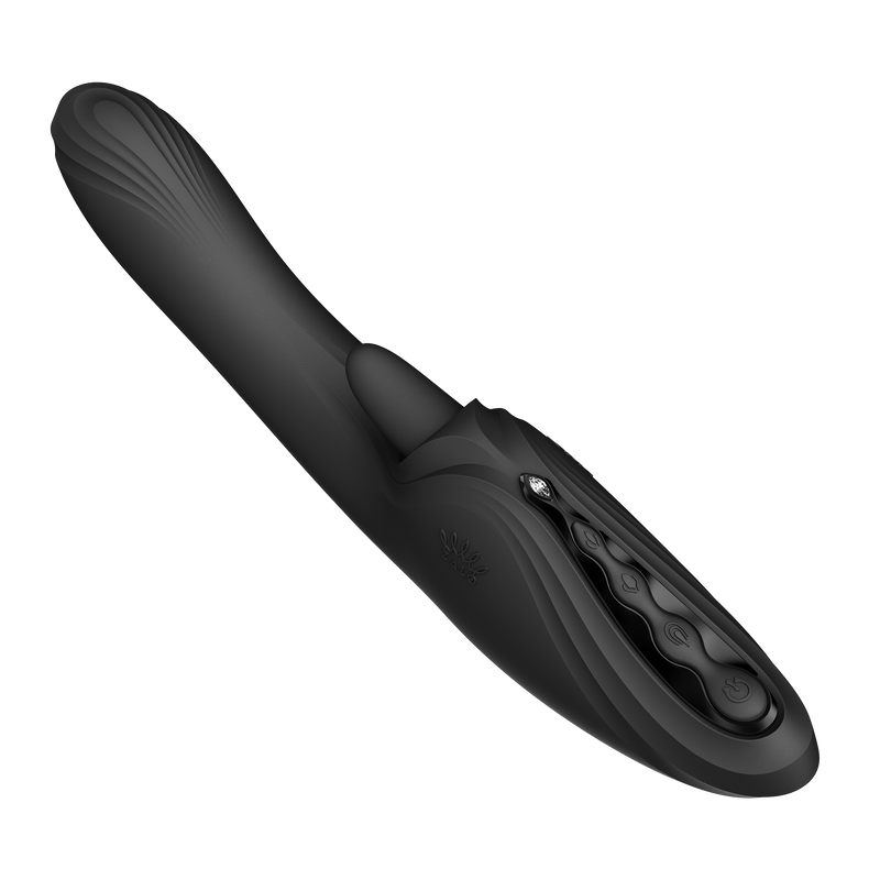 Zalo - Ares - Likkende G-Spot Rabbit Vibrator - Verwarmend - App Control - Obsidian Zwart