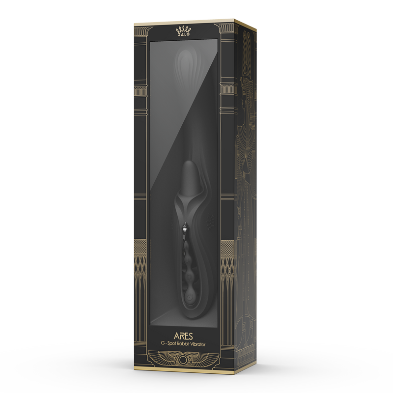 Zalo - Ares - Likkende G-Spot Rabbit Vibrator - Verwarmend - App Control - Obsidian Zwart